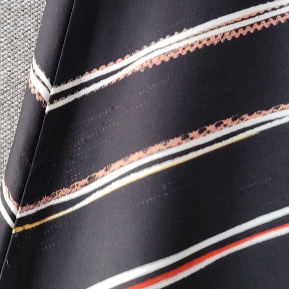 Classiques Entier Size 2 Black Striped Silk Blend Handkerchief Hem Dress READ652 - Picture 10 of 11